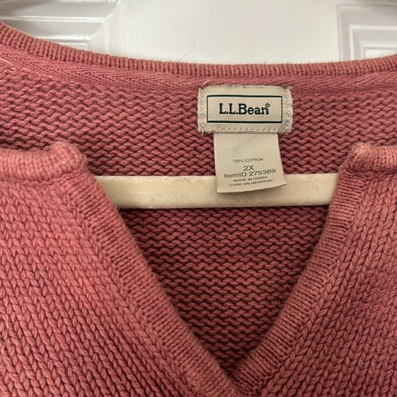 LL Bean (2X) cotton rust brown sweater - Picture 2 of 3